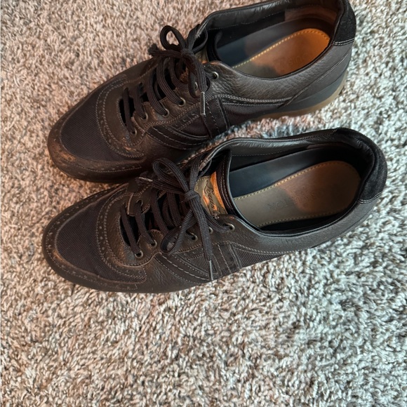 LOUIS VUITTON Trainee Sneakers Black Men Leather & Canvas 8 UK/10.5 US - Picture 7 of 9
